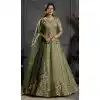 Pista Green Embroidered Organza Plus Size Lehenga Choli 176182485