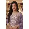 Purple Organza Plus Size Salwar Suit with Chikankari Work 15170221210