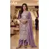 Purple Chikankari Work Organza Salwar Suit 15170221210