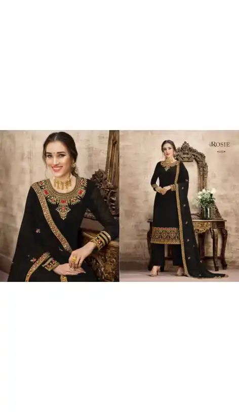 A Line Crystals Stones Work Crimson Color Party Wear Churidar Suit | FH617889596