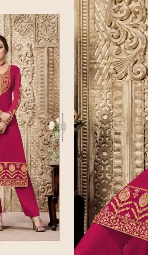Pink Color Party Wear Churidar Suit | FH617889601