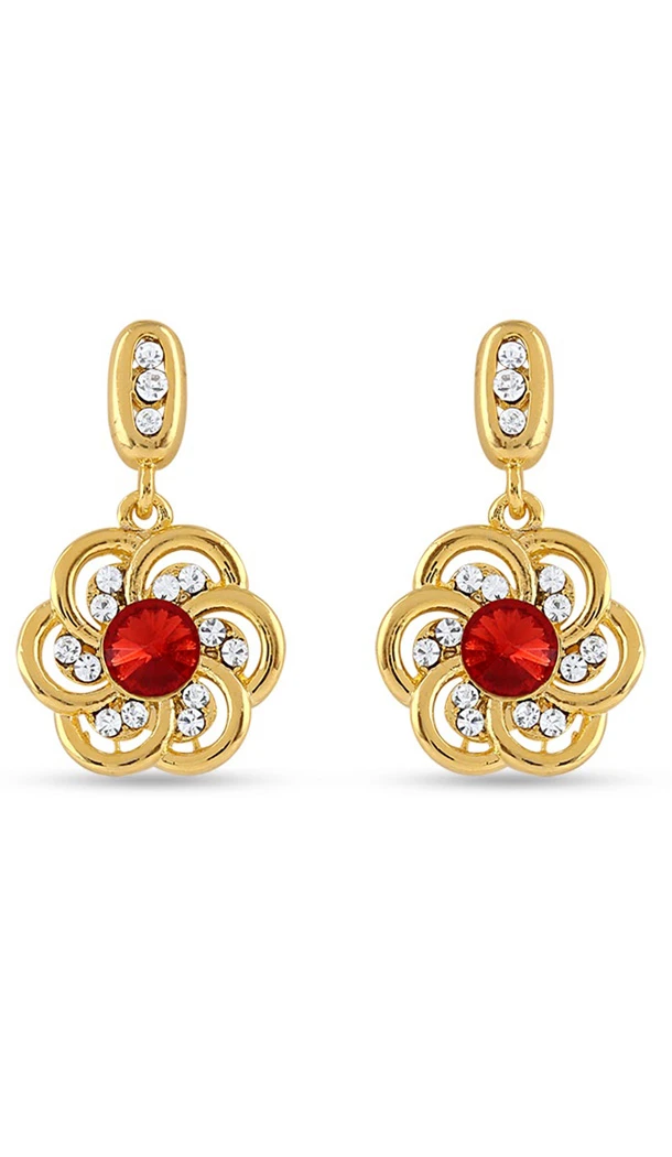 Beautiful Precious Jewellery Earrings For Women's In Red Color
