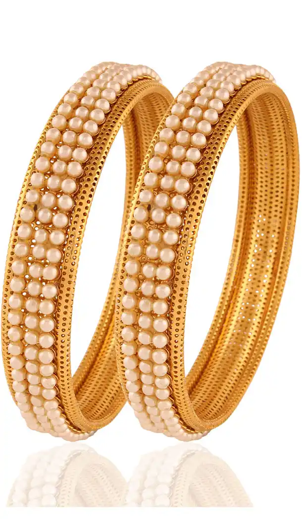 New Design Beige and Gold Color Bangles For Women's | FH380462638