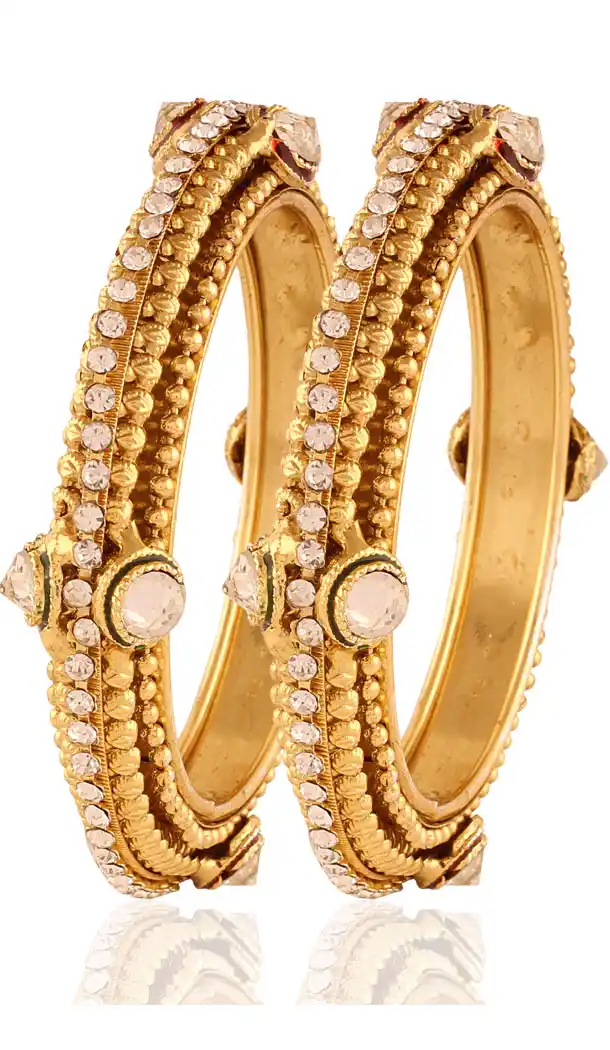 Beige and Gold Color Bangles For Women's | FH380462639