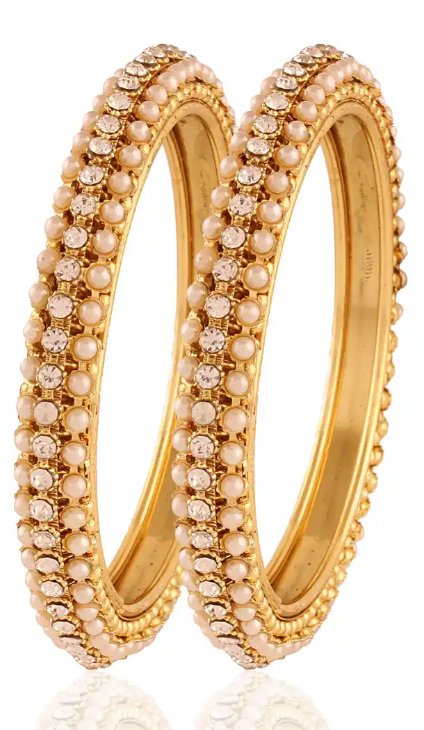 Perfect Look In Beige and Gold Color Bangles | FH380562642