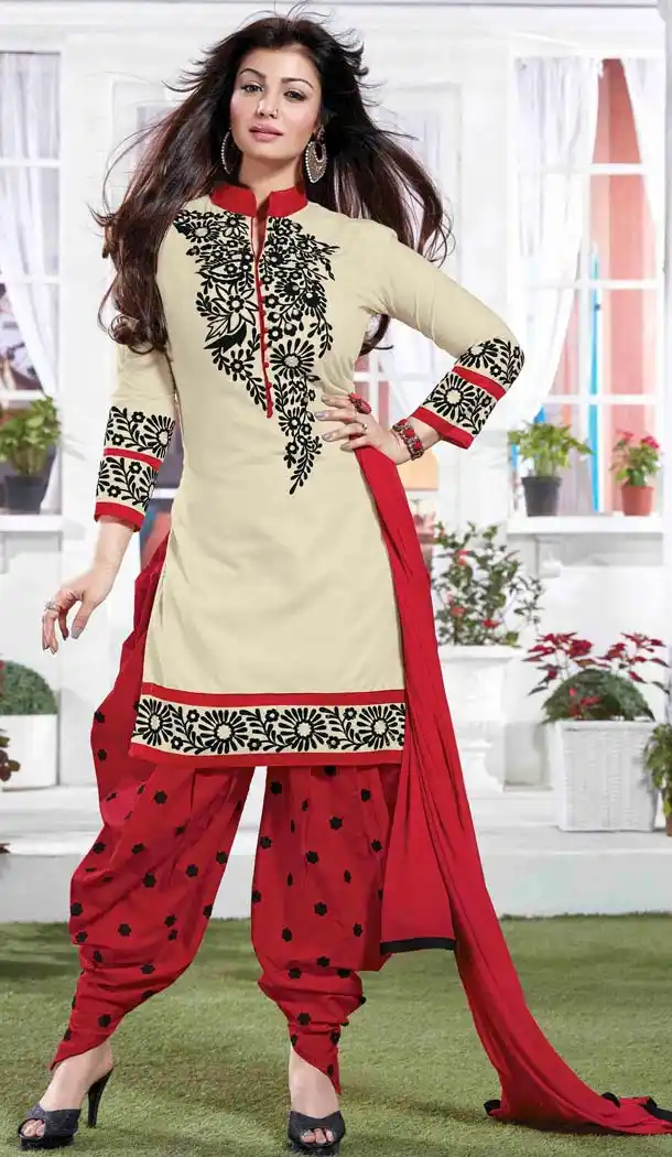 Ayesha Takia ! Patiala Style Cotton Salwar Kameez in Red | FH381262748