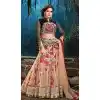 Bollywood Actress Zarine Khan Black color and Net fab A Line Style Lehenga FH381762797