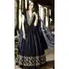 Anarkali Style Jet Black with Velvet Fabric Salwar Kameez | FH382062828