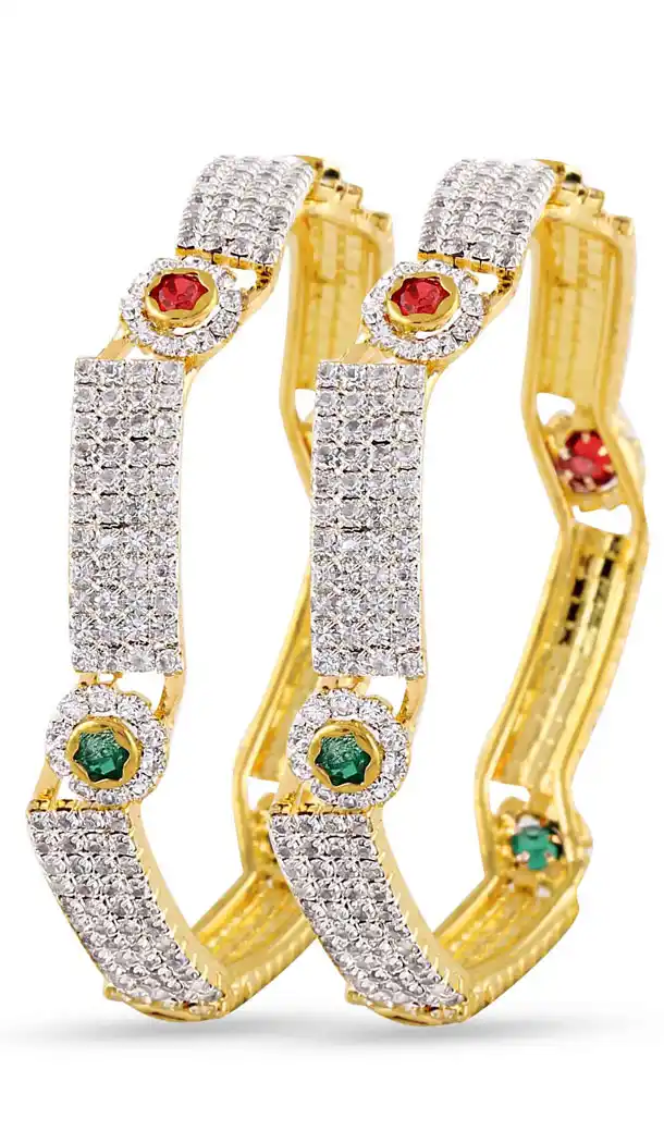 American Diamond Work Gorgeous Gold Bangles | FH382862915