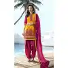 Green Color with Cotton Fabric Patiala Style Punjabi Suit | FH383563010