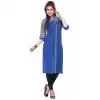 Blue and Gray Cotton Readymade Kurtis | FH383963094