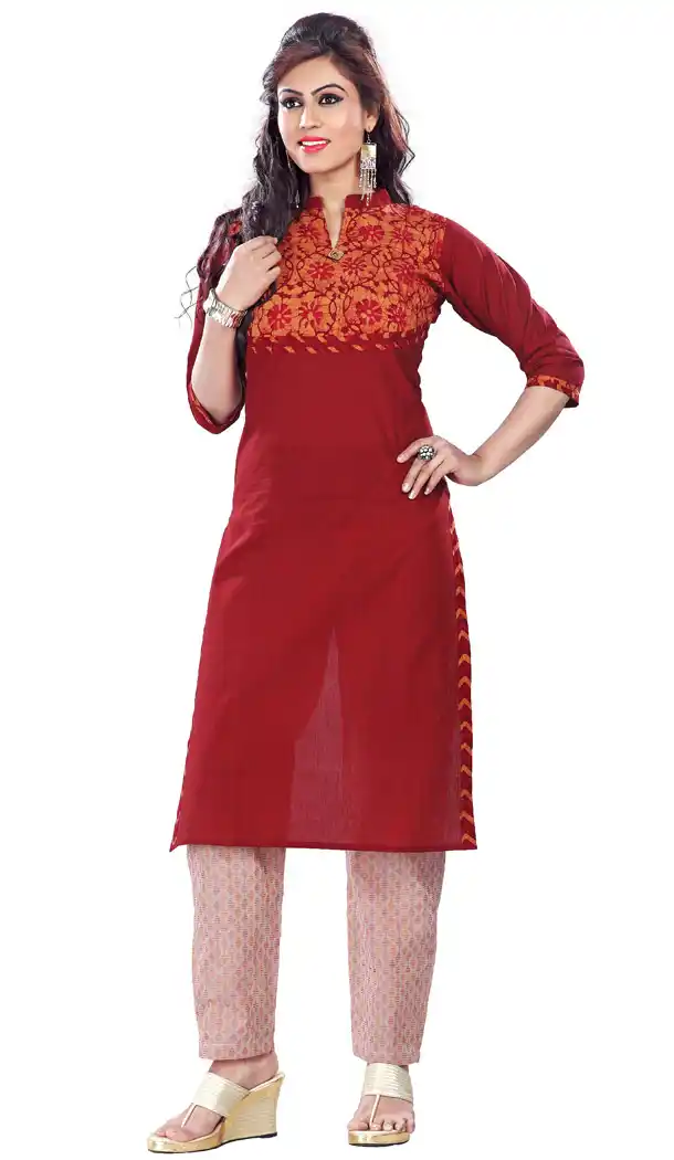Blue and Gray Cotton Readymade Kurtis | FH383963094