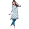 Blue and Gray Cotton Readymade Kurtis | FH383963094