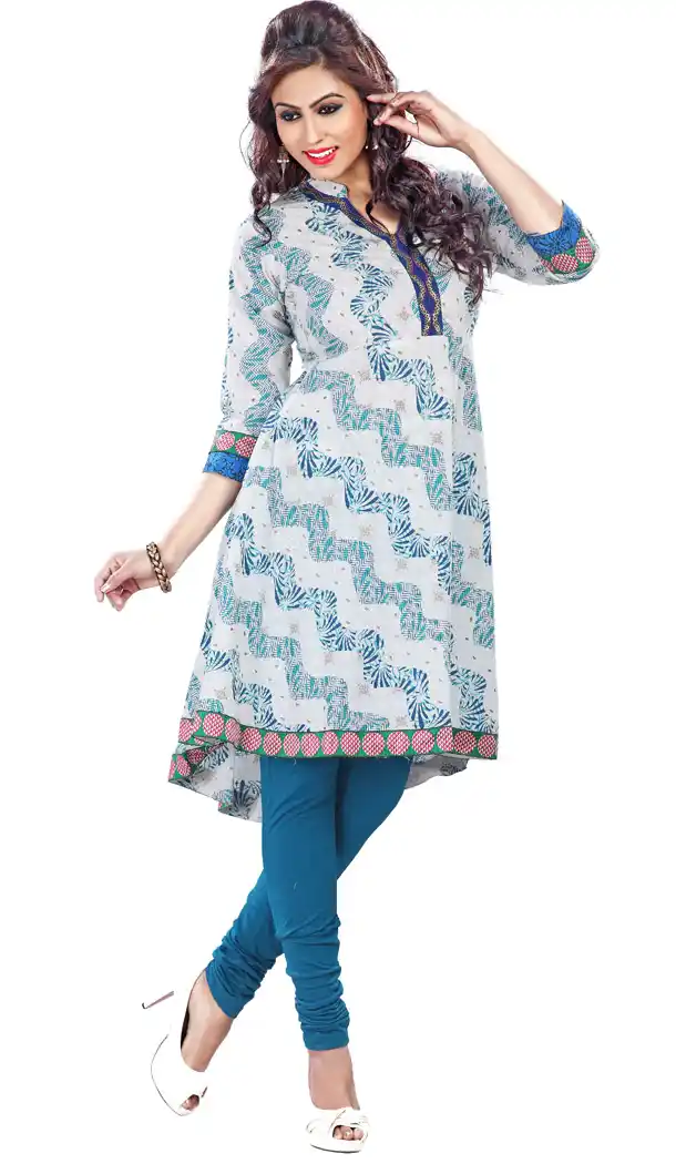 Off White Color and Cotton Readymade Printed Kurtis | FH383963097
