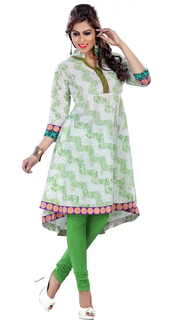 Blue and Gray Cotton Readymade Kurtis | FH383963094