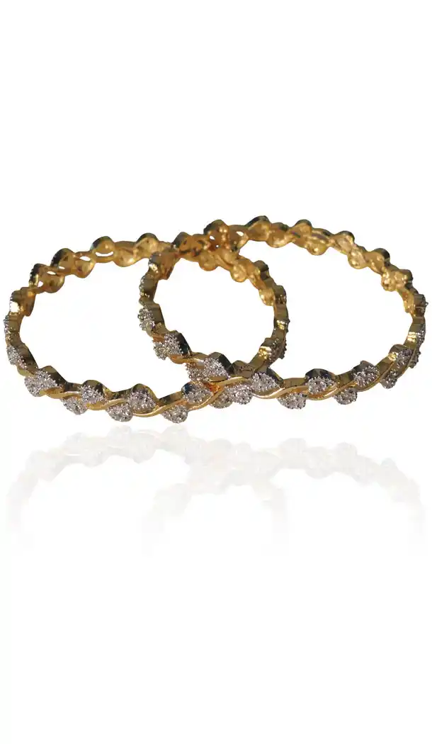 Bangles in American Diamond with Silver and Gold | FH384263070