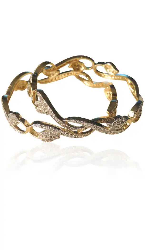 American Diamond Bangles in Silver and Gold Color | FH384263072