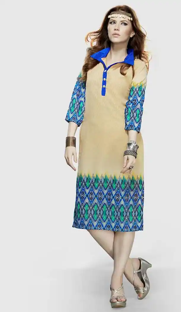 Incredible Straight Kurti in Beige | FH384963124