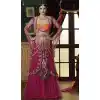 women magenta color and net a line style lehenga choli