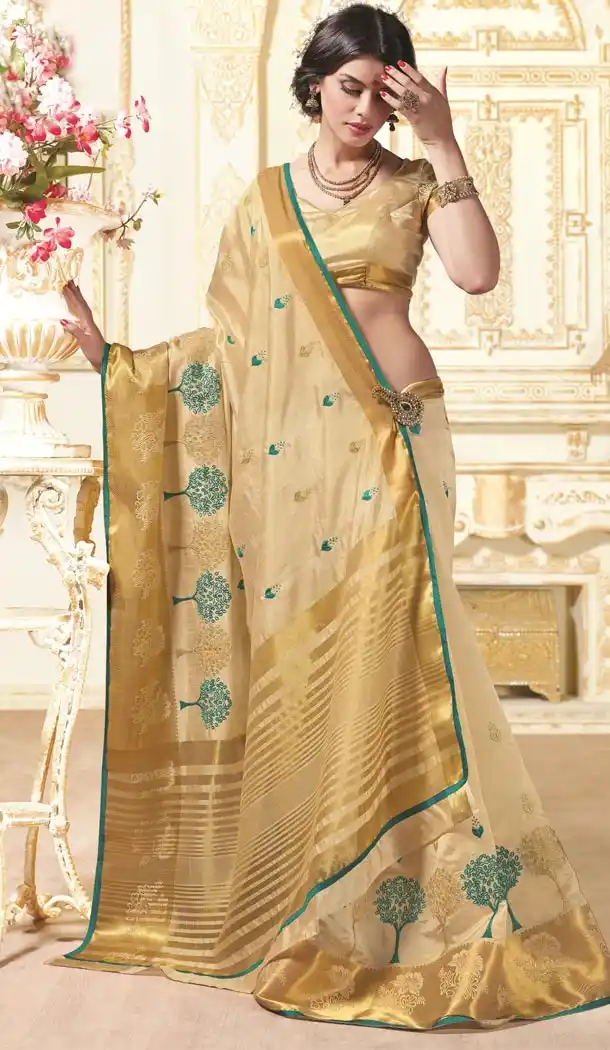 Attractive Looking Tussar Silk Brown Ethnic Saree Womens| FH385363238
