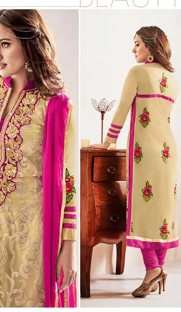 Neha Sharma ! Churidar Style Salwar Kameez in Pink Color | FH386863428