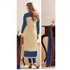 Neha Sharma ! Churidar Style Salwar Kameez in Blue and Dark Cream Color | FH386863432