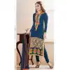 Neha Sharma ! Churidar Style Salwar Kameez in Blue and Dark Cream Color | FH386863432
