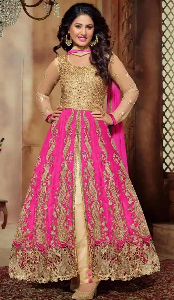 Akshara ! Narrow Pants Style Salwar Kameez in Deep Pink Color | FH387763473