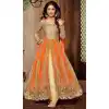 Akshara ! Narrow Pants Style Silk Salwar Kameez in Orange Color | FH387763480