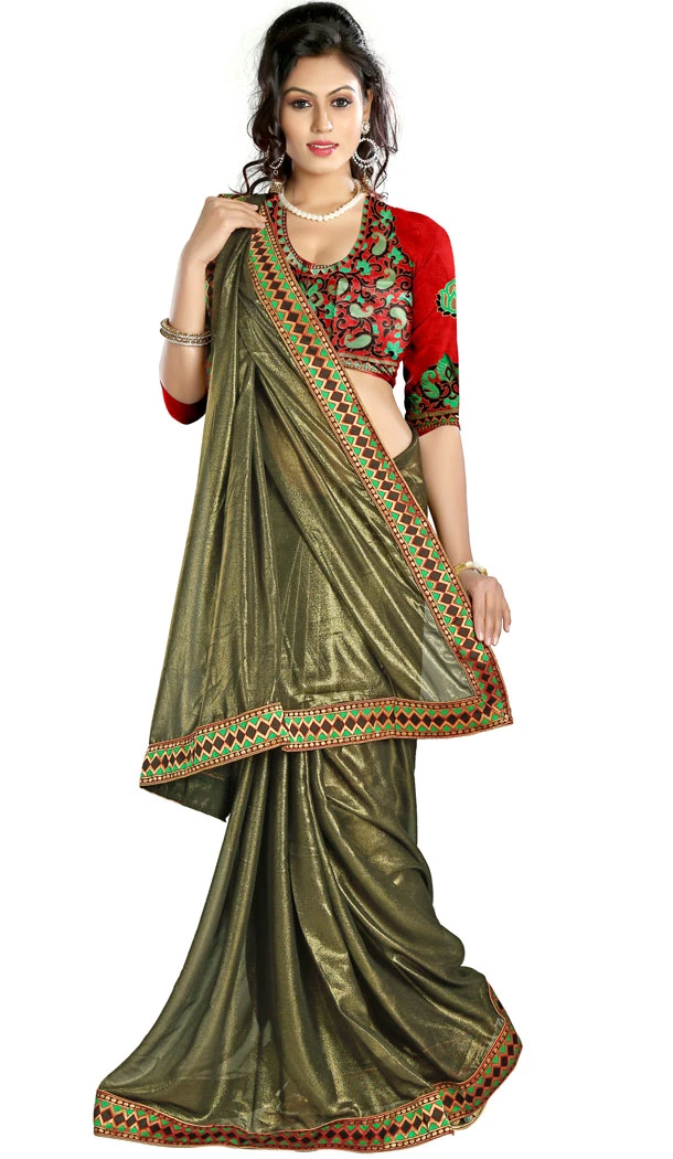 Traditional Sarees in Chiffon and Mehendi Green Color | FH394164333 Traditional Sarees in Chiffon and Mehendi Green Color | FH394164333