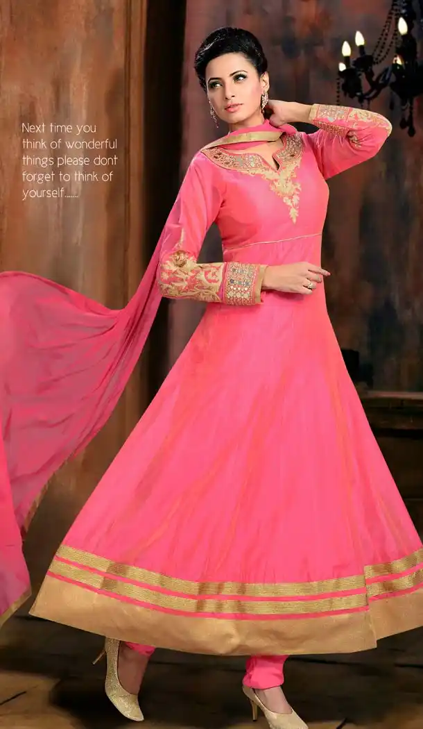 Readymade Suits Online in Pink Color and Art Silk Fabric | FH395164439
