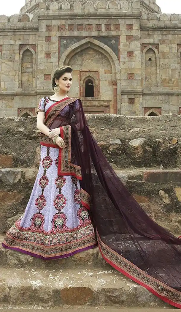 Lavender Georgette Lehenga Online Shopping | FH396664591