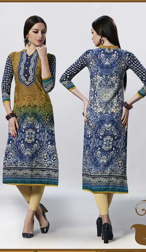 Navy Blue Cotton Daily Wear Readymade Kurtis Online | FH399064809