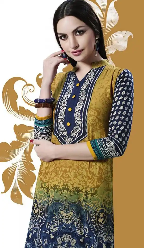 Navy Blue Cotton Daily Wear Readymade Kurtis Online | FH399064809