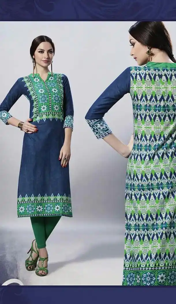 Navy Blue Cotton Daily Wear Readymade Kurtis Online | FH399064817