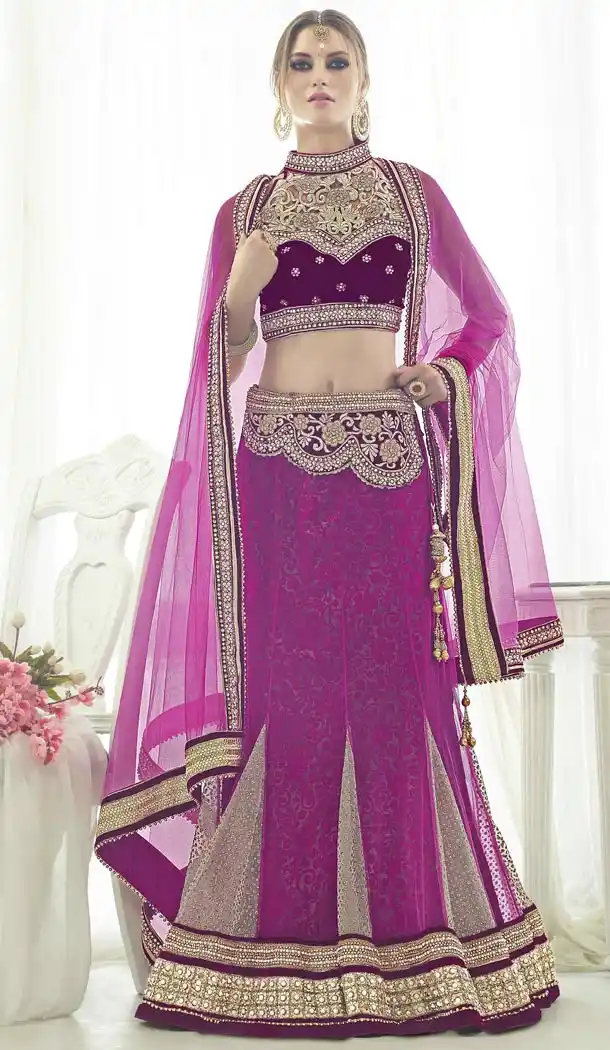 Fuchsia Net Lehenga Online Shopping | FH399264905