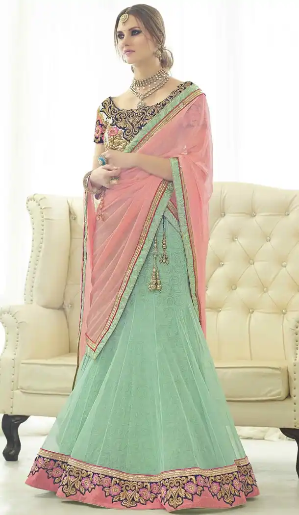 Honeydew Net Lehenga Online Shopping | FH399264910