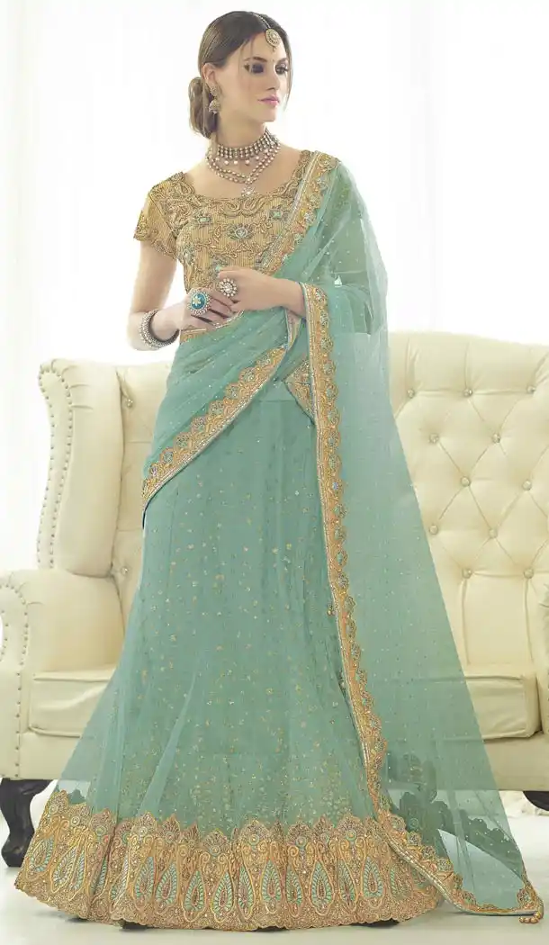 Honeydew Net Lehenga Online Shopping | FH399264913