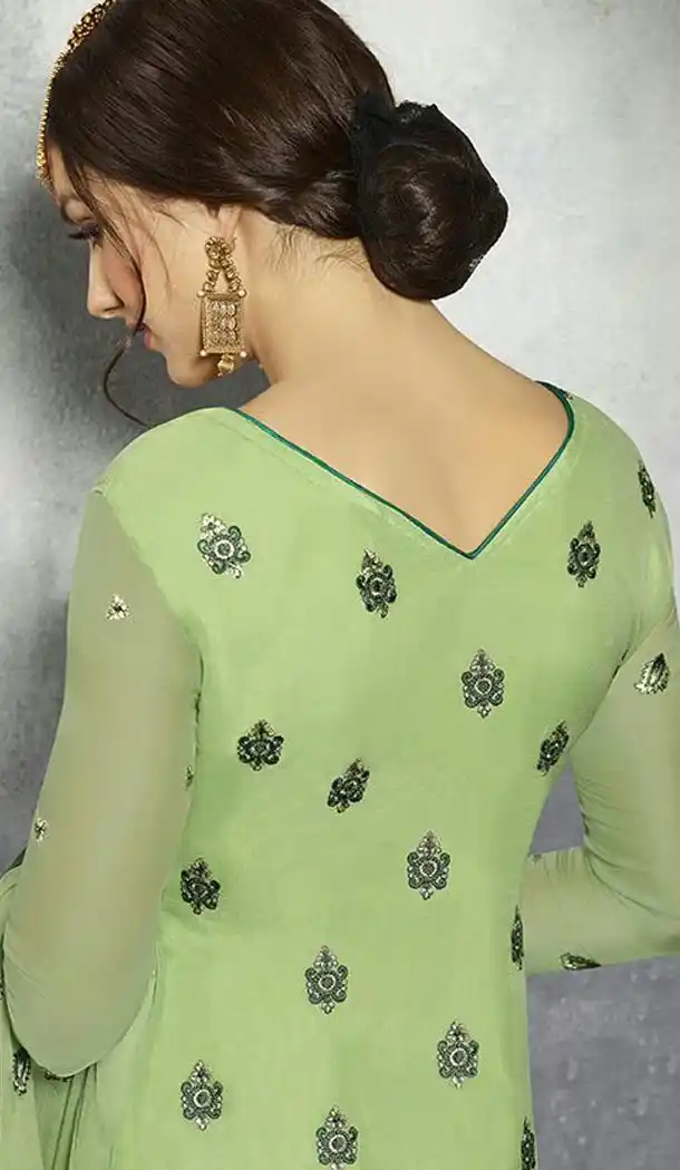 Green Georgette Kameez with Narrow Pant online | FH399465021