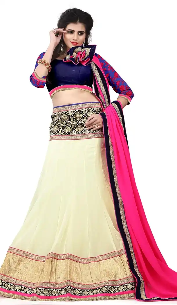 Cream Georgette and Net Lehenga Online Shopping | FH399265100