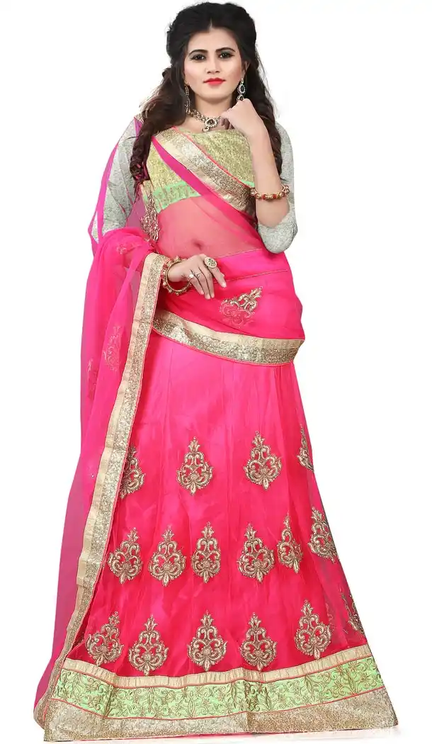 Deep Pink Brocade Lehenga Online Shopping | FH399265101
