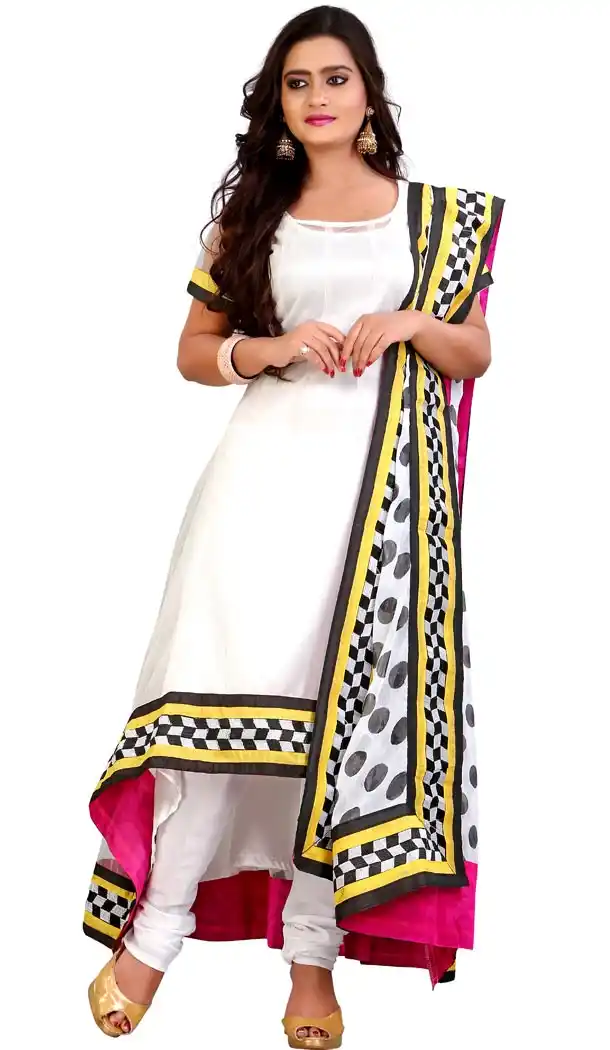 Anarkali Style Net and White Color Ankle length dresses | FH401765188
