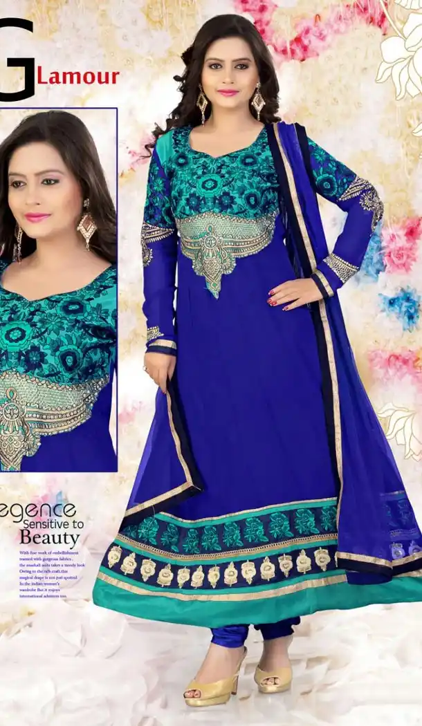 Royal Blue Georgette Online Buy Salwar Kameez Churidar Suits | FH401865199