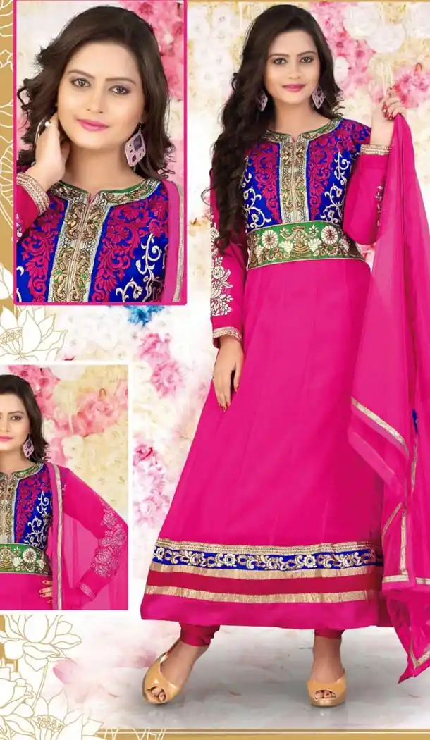 Deep Pink Georgette Online Buy Salwar Kameez Churidar Suits | FH401865200