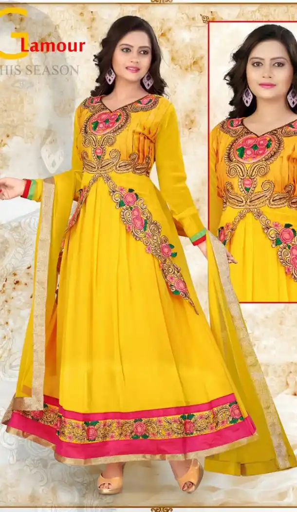 Yellow Georgette Online Buy Salwar Kameez Churidar Suits | FH401865206