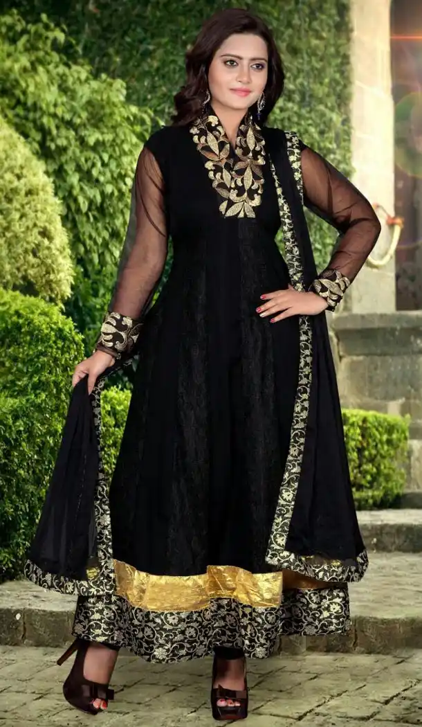 Black Georgette Online Buy Salwar Kameez Churidar Suits | FH402065160