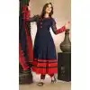 Art Silk Navy Blue Readymade Churidar Salwar Suit Online | FH403665379