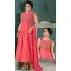 Art Silk Navy Blue Readymade Churidar Salwar Suit Online | FH403665379