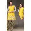 Art Silk Navy Blue Readymade Churidar Salwar Suit Online | FH403665379