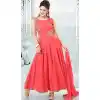 Art Silk Navy Blue Readymade Churidar Salwar Suit Online | FH403665379